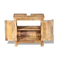 Bathroom Vanity Cabinet with Mirror Solid Mango Wood