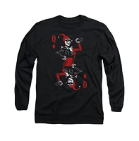 Batman Men's Quinn Of Diamonds Long Sleeve Adult Tee / T-Shirt