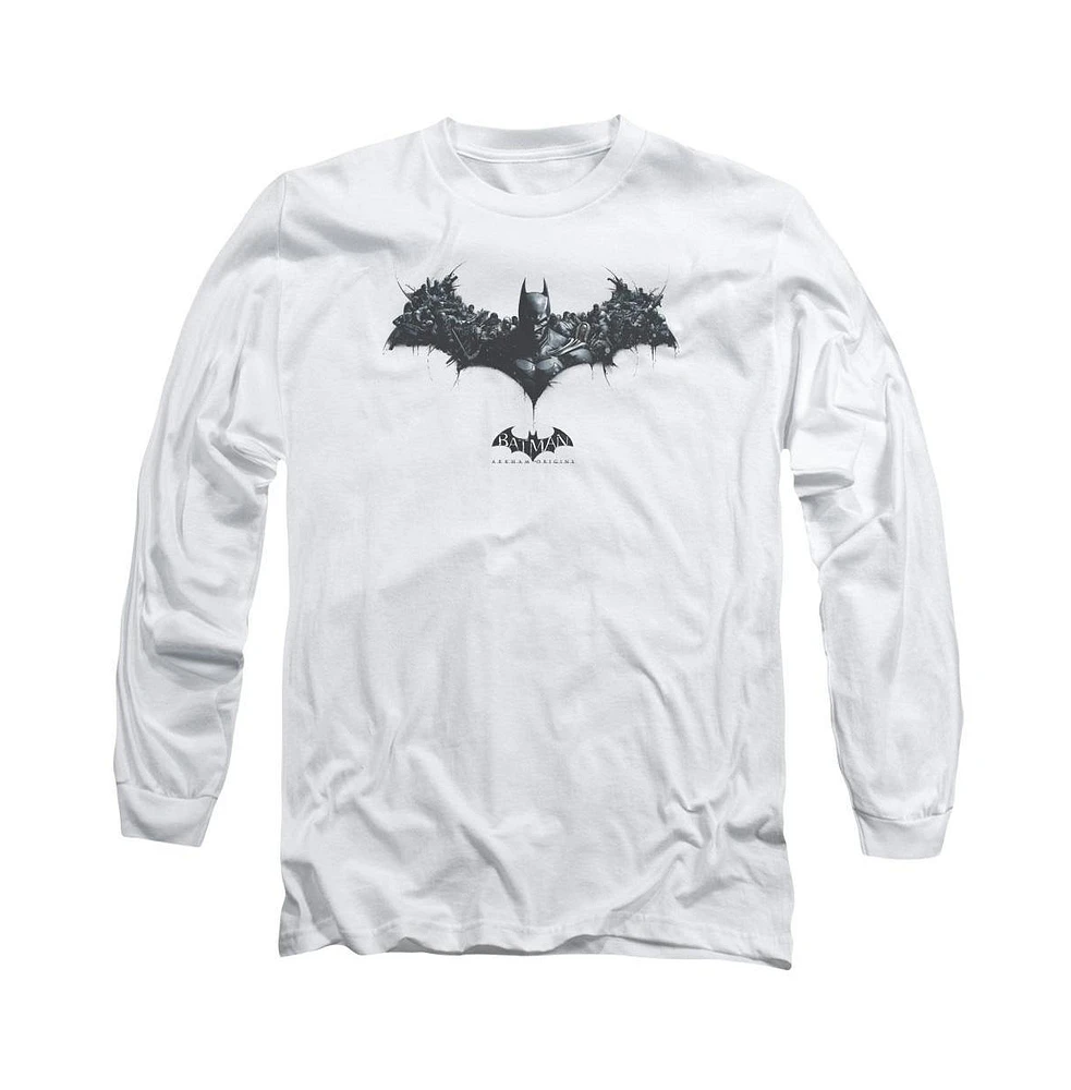 Batman Big & Tall Arkham Origins Bat Of Enemies Long Sleeve Adult Tee / T-Shirt