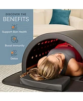 LifePro InfraDome Portable Far Infrared Sauna with Red Light Therapy, 1200W, Zero-emf, Adjustable Heat Zones & Tourmaline-Germanium Stones