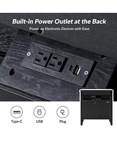 Hulala HomeTheresa Transitional 3-Drawer Nightstand with Hidden Pull-out Drawer