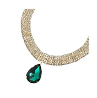 Sohi Teardrop Stone Statement Necklace