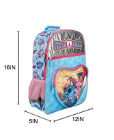 Disney's Stitch and Angel 5-Piece 16” Backpack & Hair Care Value Set