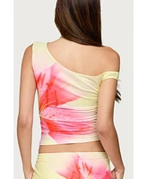 Edikted Women's Tiger Flower Off Shoulder Top
