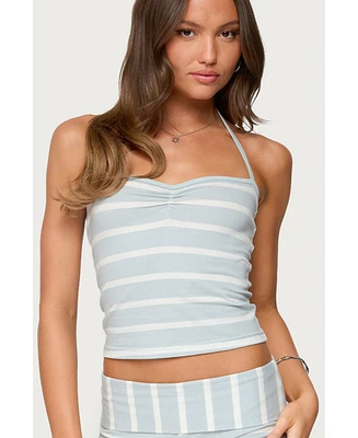 Edikted Women's Lorenza Striped Halter Top