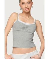 Edikted Womens Lilian Layered Striped Tank Top