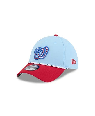 New Era Men's Light Blue/Red Washington Nationals 2025 Fourth of July 39THIRTY Flex Hat