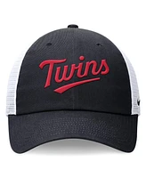 Nike Men's Navy Minnesota Twins Wordmark Adjustable Trucker Hat