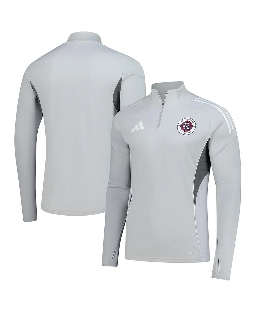 Adidas Men's Silver New England Revolution 2025 Aeroready Quarter-Zip Long Sleeve Training Sweatshirt