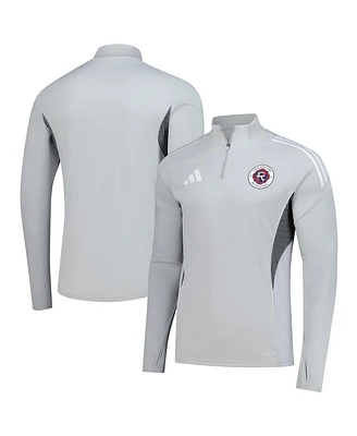 Adidas Men's Silver New England Revolution 2025 Aeroready Quarter-Zip Long Sleeve Training Sweatshirt