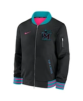 Nike Men's Black Miami Marlins 2025 City Connect Authentic Collection Full-Zip Bomber Jacket