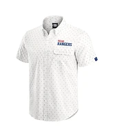 Darius Rucker Collection by Fanatics Men's Cream Texas Rangers Printed Button-Down Shirt
