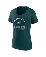 Logo Athletic Women's Midnight Green Philadelphia Eagles Unrivaled V-Neck T-Shirt