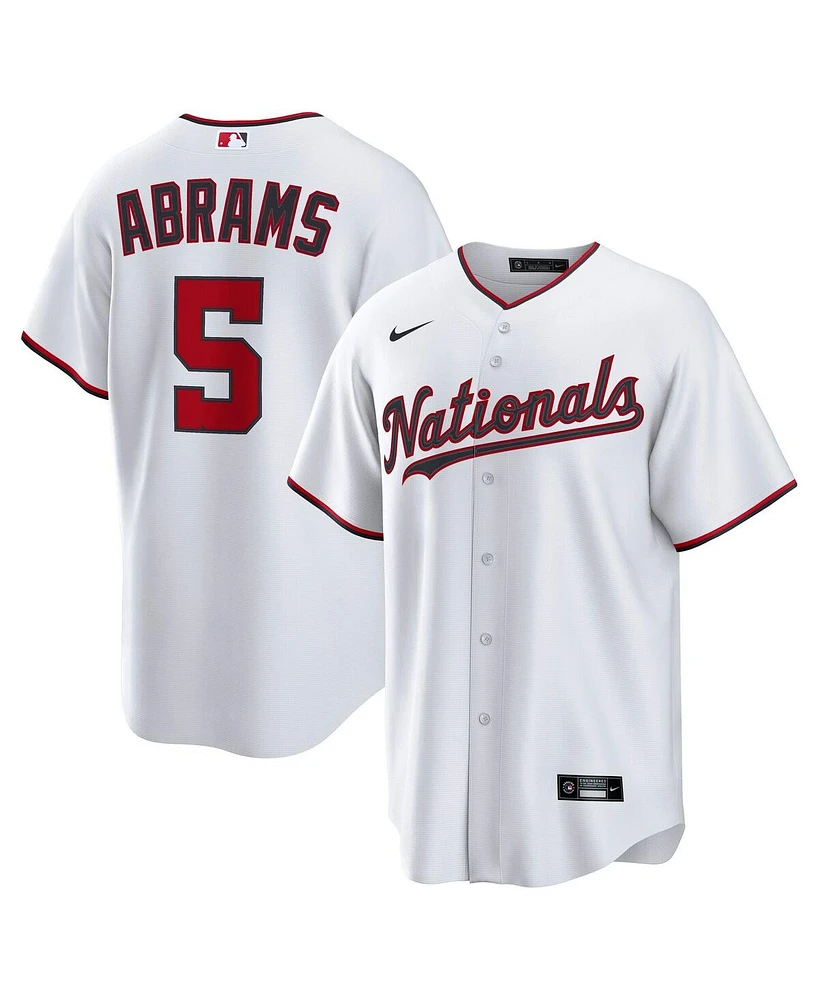 Nike Men's Cj Abrams White Washington Nationals Home Replica Jersey