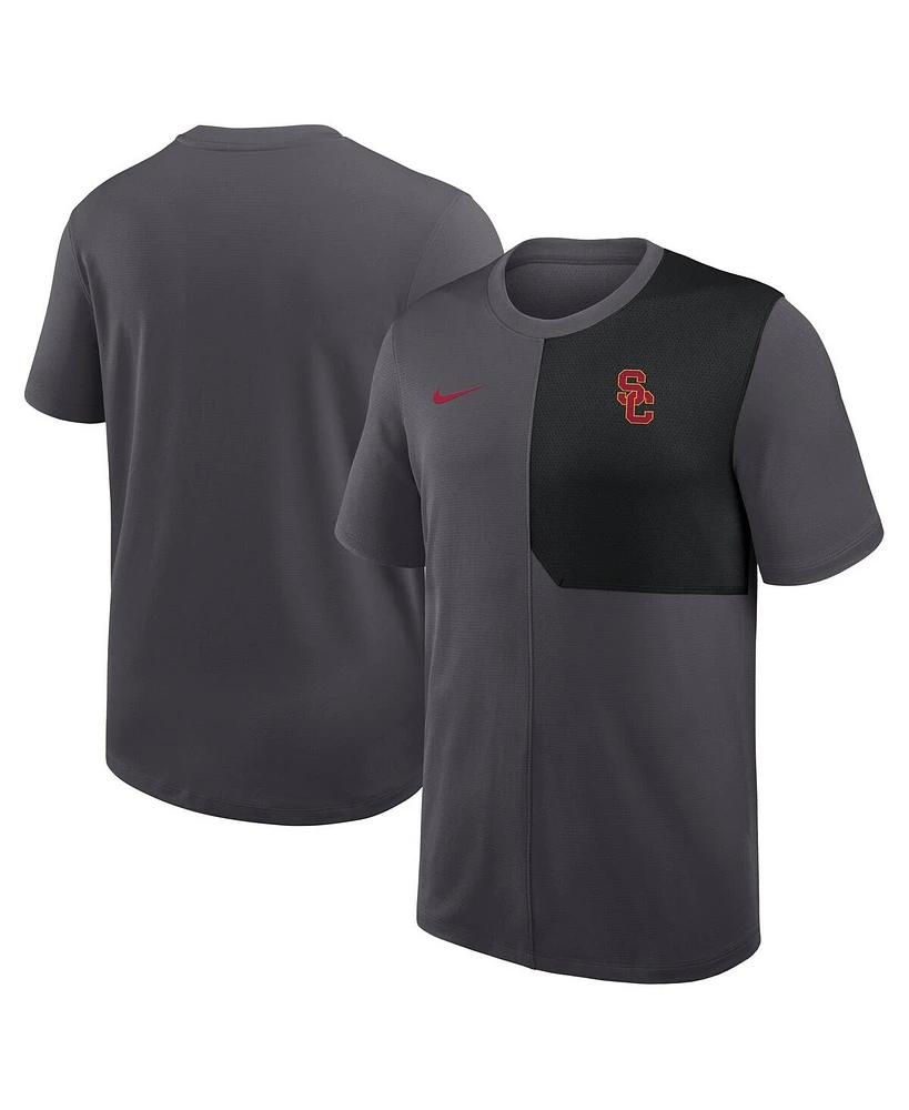 Nike Men's Anthracite Usc Trojans 2025 Sideline Uv Performance Coach T-Shirt