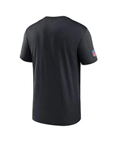 Nike Men's Navy Houston Texans Wordmark Block Sideline Legend Performance T-Shirt