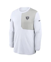 Nike Men's White Chicago Bears Sideline Coach Uv Performance Long Sleeve T-Shirt