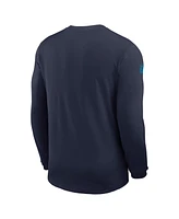 Nike Men's Navy Tennessee Titans Sideline Coach Uv Performance Long Sleeve T-Shirt