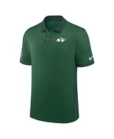 Nike Men's Green New York Jets Sideline Victory Stripe Performance Polo Shirt
