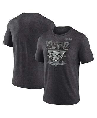Fanatics Men's Heather Charcoal Los Angeles Kings 2025 Stanley Cup Playoffs Crossbar Tri-Blend T-Shirt