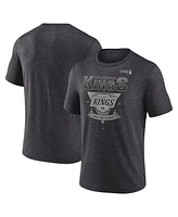 Fanatics Men's Heather Charcoal Los Angeles Kings 2025 Stanley Cup Playoffs Crossbar Tri-Blend T-Shirt