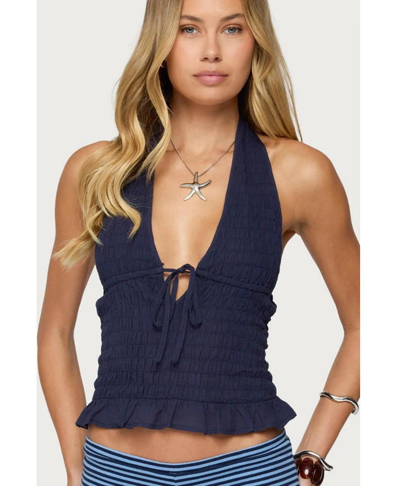 Edikted Women's Larissa Scrunch Halter Top