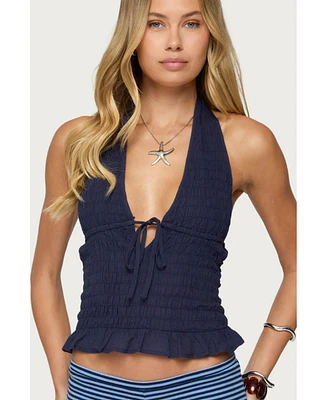 Edikted Women's Larissa Scrunch Halter Top