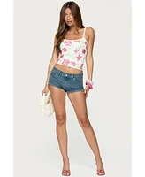 Edikted Women's Beaded Floral Embroidered Tank Top
