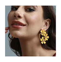Sohi Floral-Circular Drop Earrings