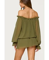 Edikted Women's Delphine Off Shoulder Chiffon Romper