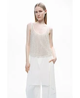 Nocturne Women's Open Back Crystal Stone Detailed Blouse