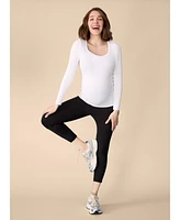 Motherhood Maternity High Waist Over the Belly Active Pocket Crop Legging - 2 Pack