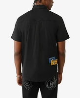 True Religion Men's Short Sleeve Workwear Patch Shirt