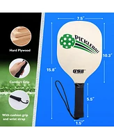 Gse Games & Sports Expert Pickleball Complete Net Set with Net, 4 Paddles, 6 Pickleballs, Carrying Bag (Orange/Green)