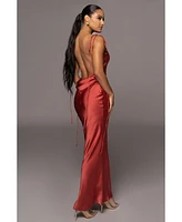 Jluxlabel Women's Irresistible Satin Maxi Dress