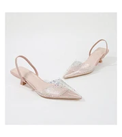 Mabel Clear Rhinestone Kitten Heels