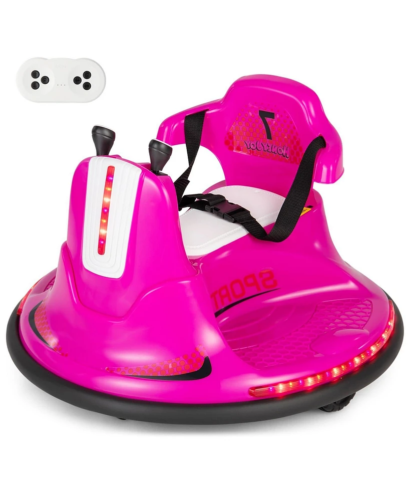 12V Kids Ride On Bumper Car with Remote Control Lights and Music