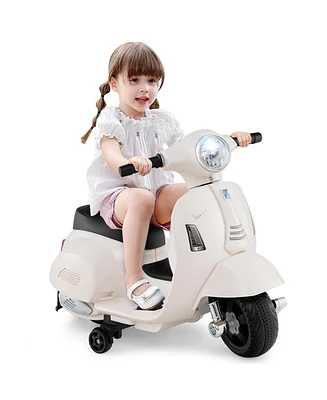 Licensed Vespa Kids Ride on Motorcycle with Led Headlight and Horn Sound