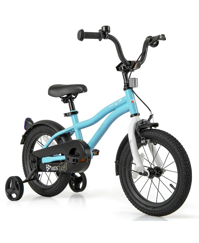 Kids Bike 14-Inch Children Training Bicycle with 2 Brake for 3-8 Years Old
