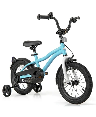 Kids Bike 14-Inch Children Training Bicycle with 2 Brake for 3-8 Years Old