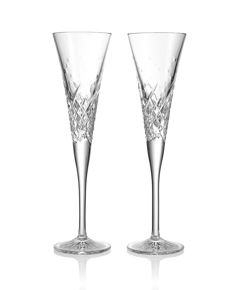 Waterford Wishes Happy Celebrations Toasting Flute 7oz, Set of 2