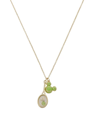 Disney Mickey Mouse Crystal Tennis Shaker Charm Necklace