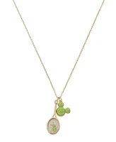 Disney Mickey Mouse Crystal Tennis Shaker Charm Necklace