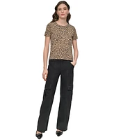Dkny Jeans Petite Animal Print Short-Sleeve T-Shirt