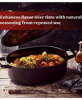 Alva Nori 6 Qt. Oval Enameled Cast Iron Dutch Oven with Lid - Pfas, Pfoa & Ptfe Free - Heavy-Duty Naturally Nonstick Cookware