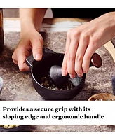 Alva Nori 4" Enameled Cast Iron Mortar and Pestle - 2-Cup Capacity with Textured Interior - Pfas-Free Heavy-Duty Spice Grinder