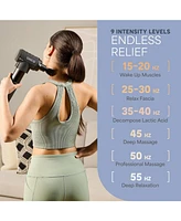 LifePro Sonic Lx Professional Heated Percussion Massage Gun with 9 Speeds & 10 Attachments for Deep Tissue, Neck & Back Relief