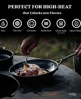 Alva Artist Premium Carbon Steel Frying Pan - Non-Toxic Pfas/Pfoe/Ptfe Free Hammered Skillet