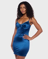B Darlin Women's Sweetheart Satin Bodycon Dress