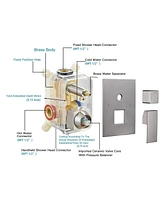 Greenspring -Spray Patterns With .5 Gpm in. Showerhead Wall Mounted Dual Shower Heads Valve Brushed Nickel